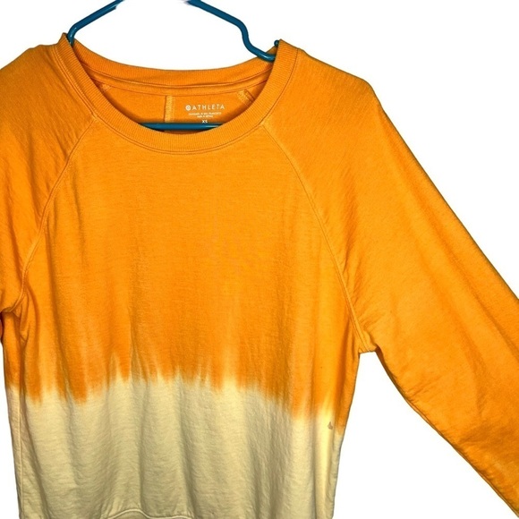 Athleta Orange Tie Dye Ombré Pullover Crewneck Sweatshirt Size Extra Small - Picture 3 of 16